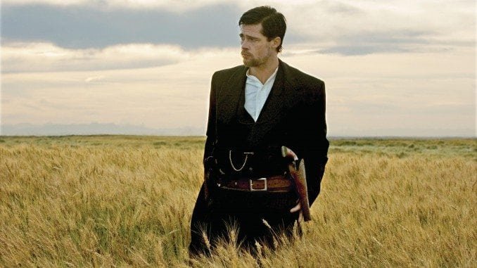 Brad Pitt stars as Jesse James in Warner Bros. Pictures? ?The Assassination of Jesse James by the Coward Robert Ford.?