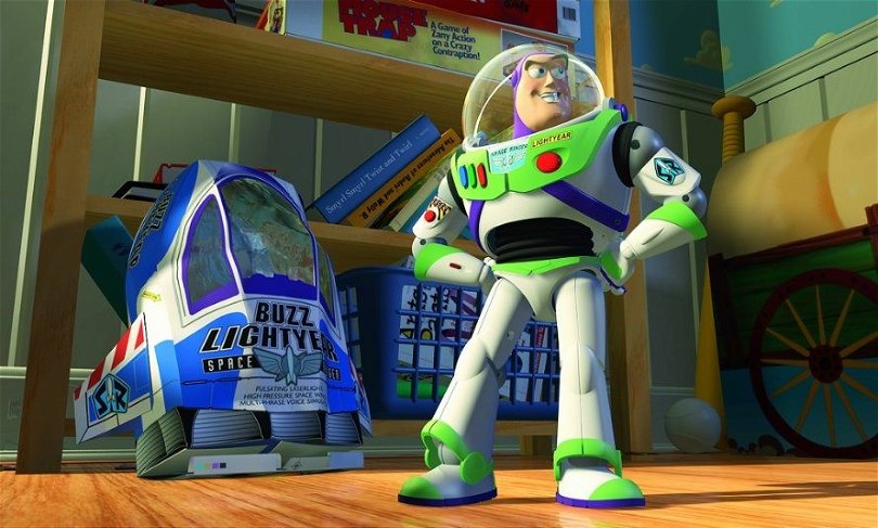 Bild på Buzz Lightyear från Toy Story. En klassisk och bra familjefilm.