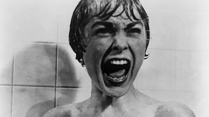 Bild på Janet Leigh i Hitchcocks skräckfilm "Psycho".