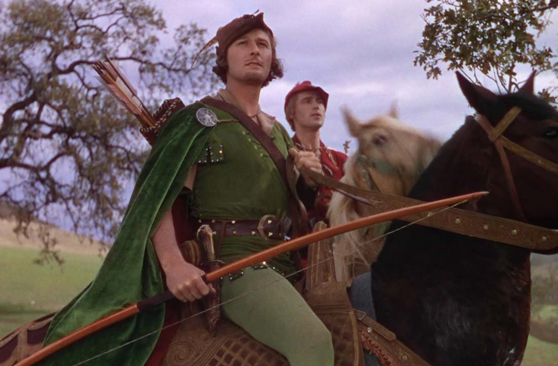 Errol Flynn som Robin Hood i "Robin Hoods äventyr"