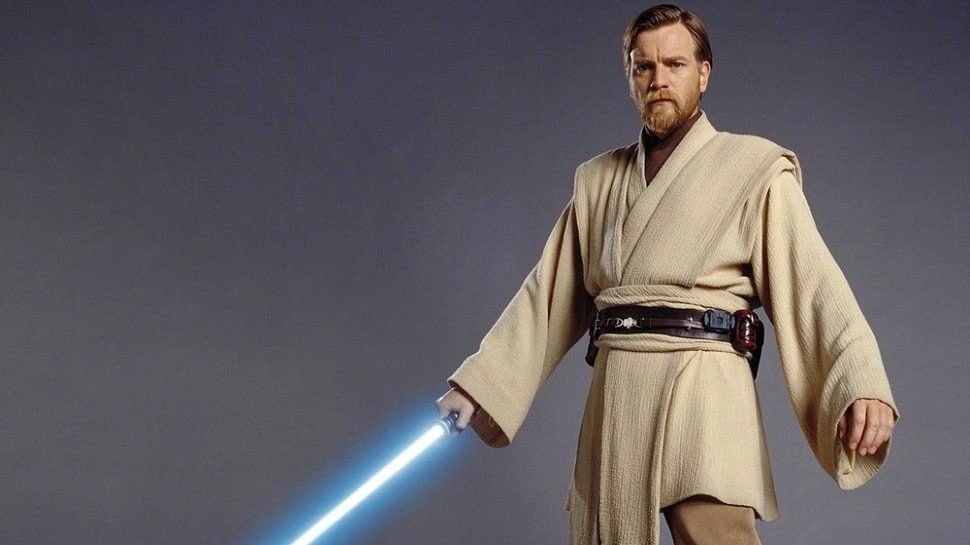 Obi Wan med sin blåa ljussabel