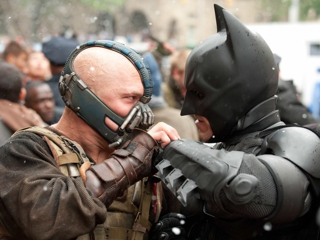 Tom Hardy och Christian Bale i The Dark Knight Rises.