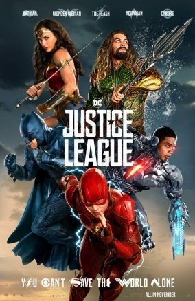 Poster till den superhjältefilmen "Justice League"