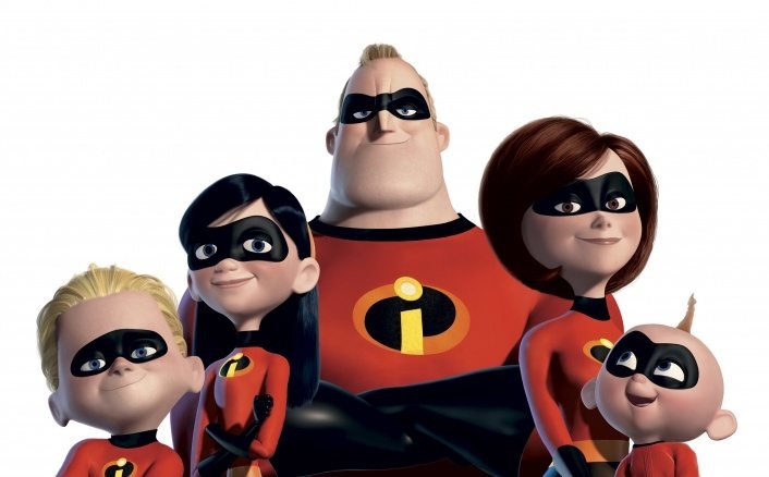 Familjen Incredible i "Superhjältarna" från Disney Pixar.