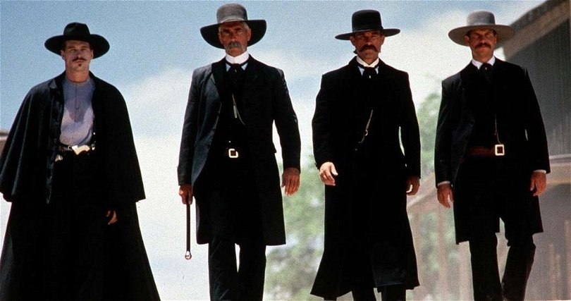 Bill Paxton, Sam Elliot, Kurt Russell och Val Kilmer i Tombstone.
