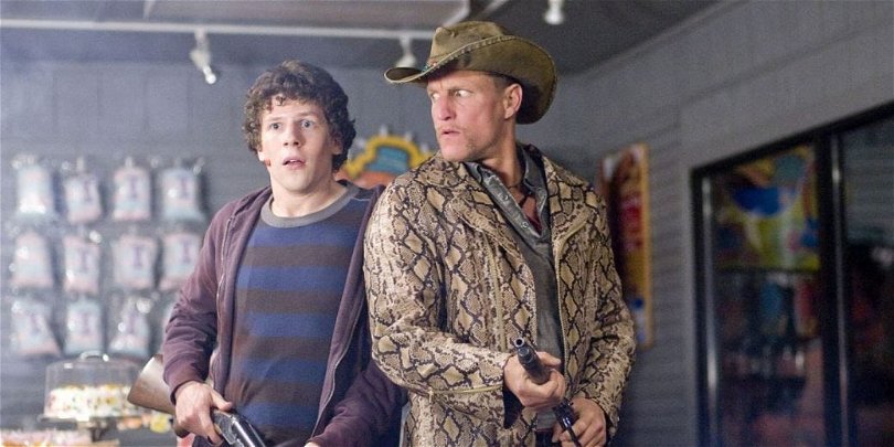 Jessie Eisenberg och Woody Harrelson i Zombieland.