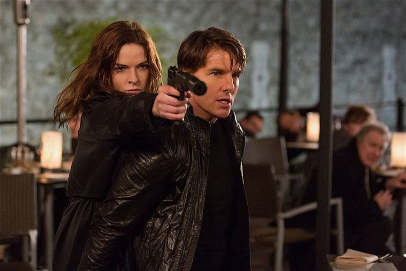 Rebecca Ferguson och Tom Cruise i Mission: Impossible Rogue Nation.