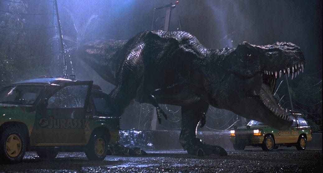 En Tyrannosaurus Rex i Jurassic Park