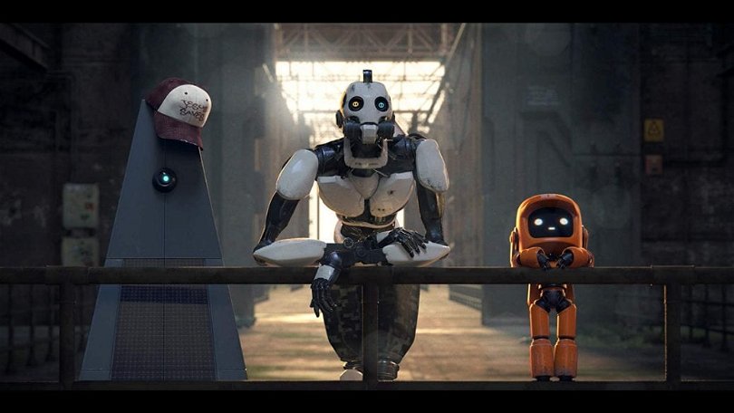 Tre robotar i avsnittet "Three Robots".