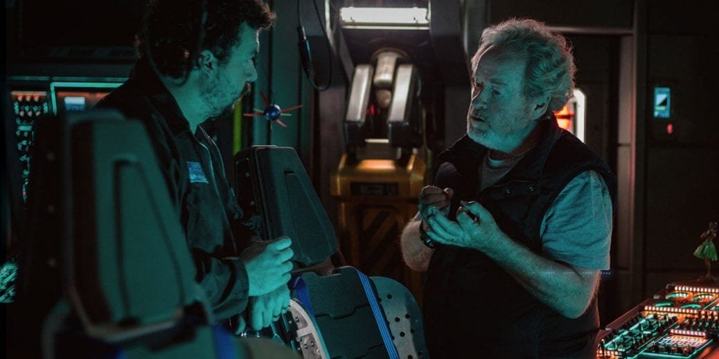 Danny McBride och Ridley Scott i "Alien: Covenant".