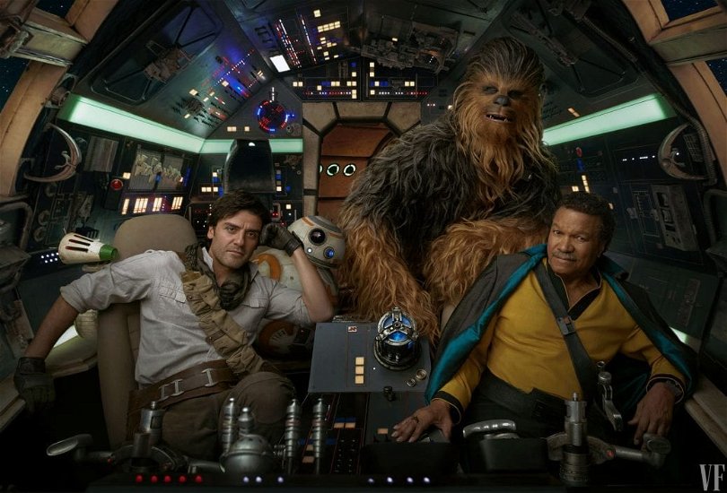En härlig Star Wras bild från Milleniumfalken. Där vi ser Chewbacca och Lando Calrissian.