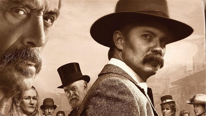 Al Swearengen och Seth Bullock på affisch för Deadwood - The Movie