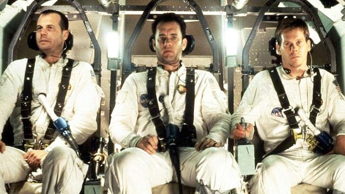 Bill Paxton, Tom Hanks och Kevin Bacon i "Apollo 13"