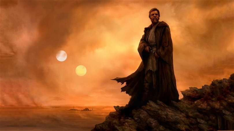 Teckning av Obi-Wan Kenobi på Tatooine