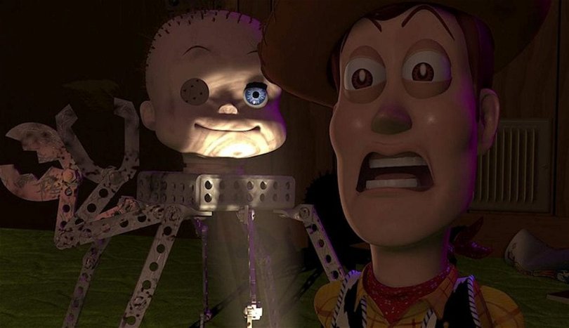 Woody och Spindeldockan i Toy Story.