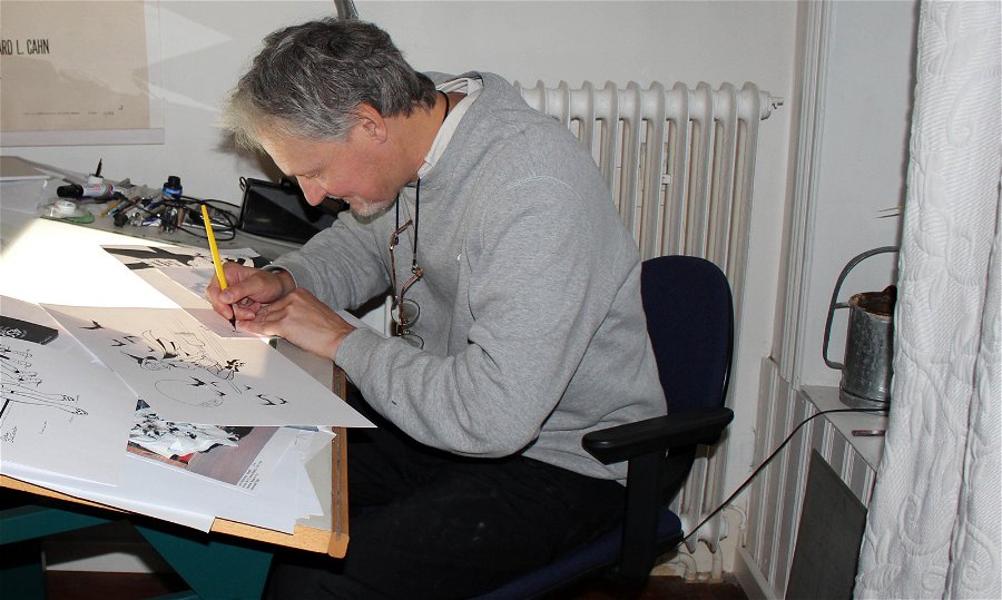 Johan Andreasson tecknar