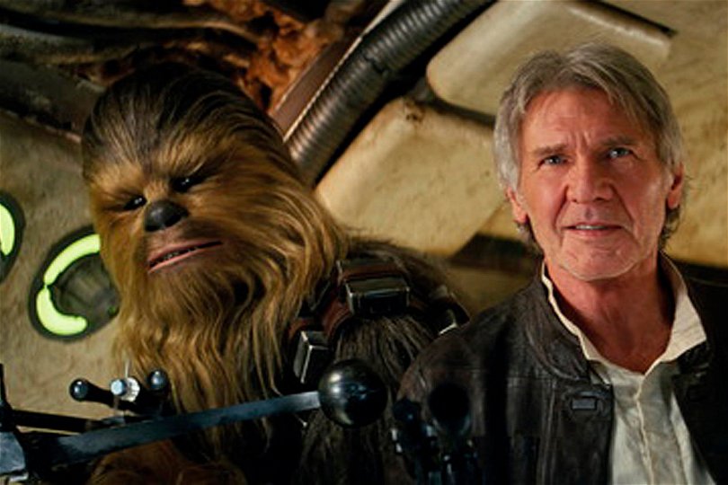 Peter Mayhew med Harrison Ford i Star Wars