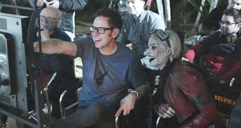 James Gunn och Margot Robbie på inspelningen av "The Suicide Squad".