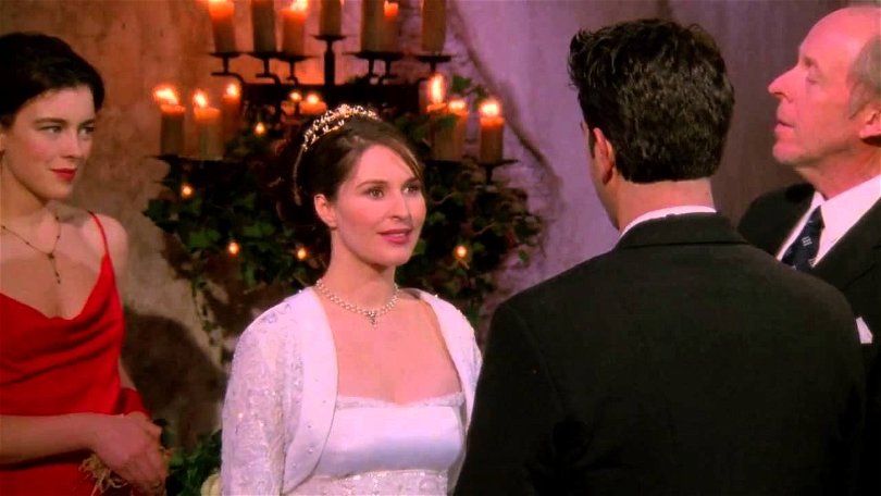 Ögonblicket innan Ross säger "Rachel". Situationen kommer snart bli en smula obekväm. Foto: Netflix.