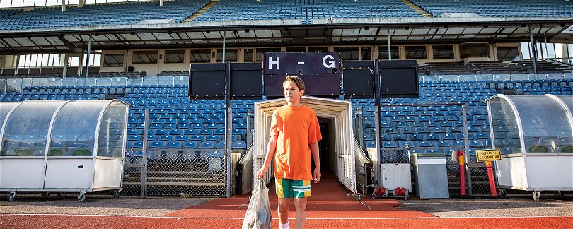 Dominic Andersson Bajraktati som Zlatan Ibrahimovic. Foto: Nordisk Film.