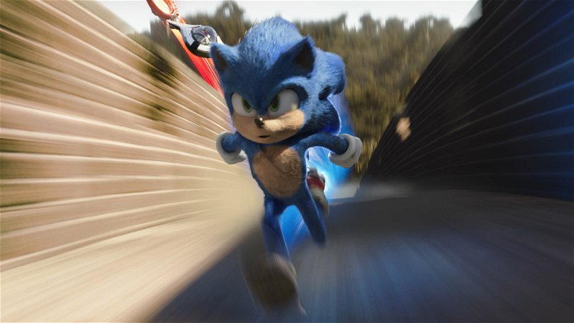 Sonic the Hedgehog i full speed.