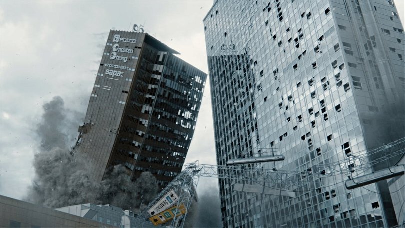 Två byggnader faller samman under en jordbävning i denna norska filmen