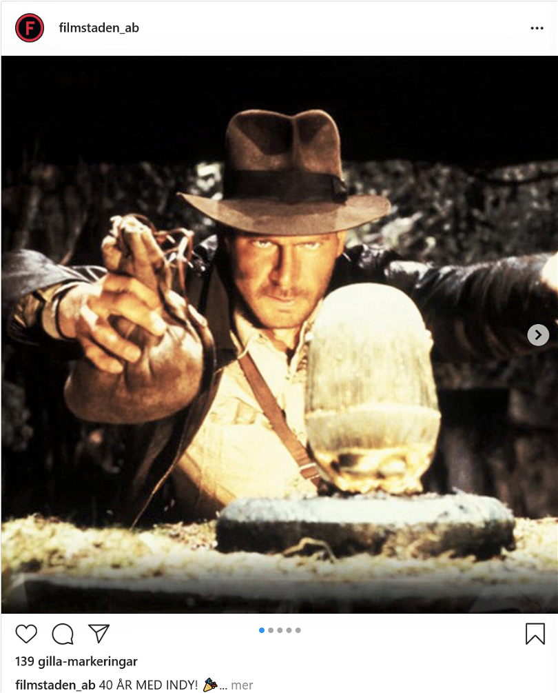 Filmstaden om Indiana Jones, 40 år. 