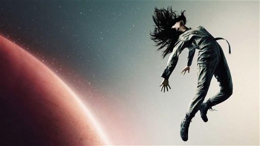 Poster till första säsongen av The Expanse, kvinna i rymden. Foto: Amazon Prime.