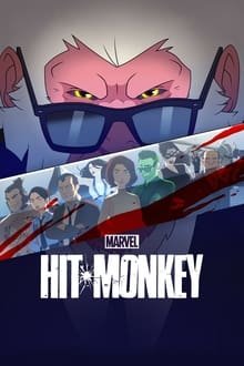 Poster från marvelserien om den lönnmördande apan Hit-Monkey.