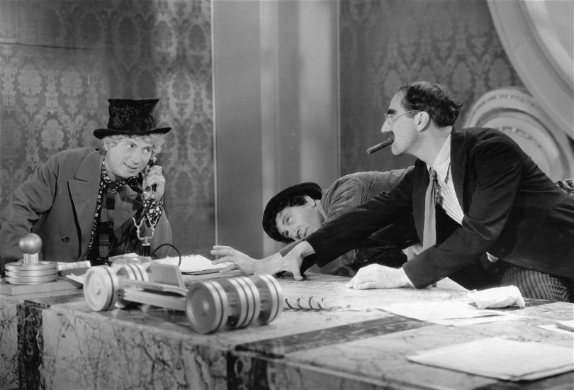 Harpo, Chico och Groucho Marx i Duck Soup. Foto: Paramount
