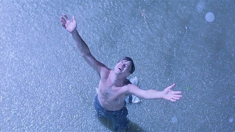 Andy (Tim Robbins) flyr från fängelset efter nästan tjugo år. Foto: Columbia Pictures.